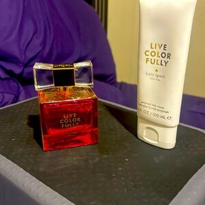 3.4 oz of Live Color Beautiful it’s about 3/4 full the lotion still unused